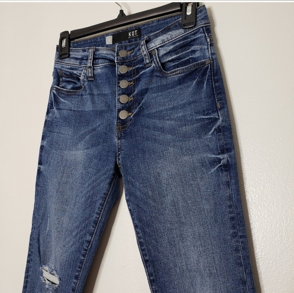 Kut from the Kloth Connie Button Fly Ankle Skinny High Waisted Jeans Summer - Picture 4 of 15